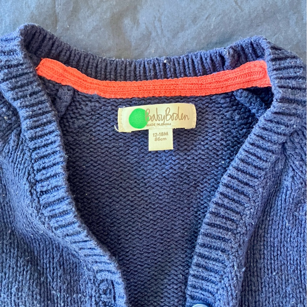 Baby Boden Blue Cardigan - Size 12-18 months - Picture 2 of 8